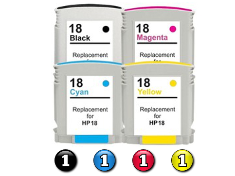 4 Pack Combo Compatible HP18 (1BK(HP88)/1C/1M/1Y) ink cartridge